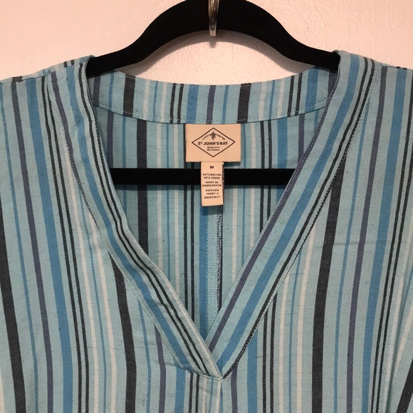 NEW St. John's Bay Womens Short Sleeve Striped Shift‎ Dress - Picture 2 of 6